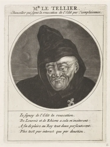 Portret van Michel Le Tellier by Jacob Gole, print, 1691