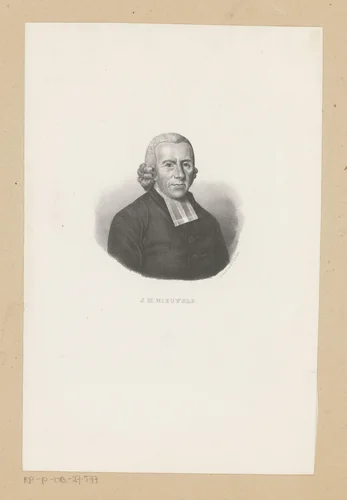 Portret van predikant Johannes Henricus Nieuwold by anonymous, print, 1822-1845