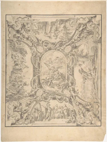 Design for a Ceiling: Jason and the Golden Fleece by Fedele Fischetti, drawing, 1732-1792