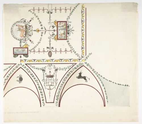 Design for a Vestibule by anonymous, drawing, 1800-1899