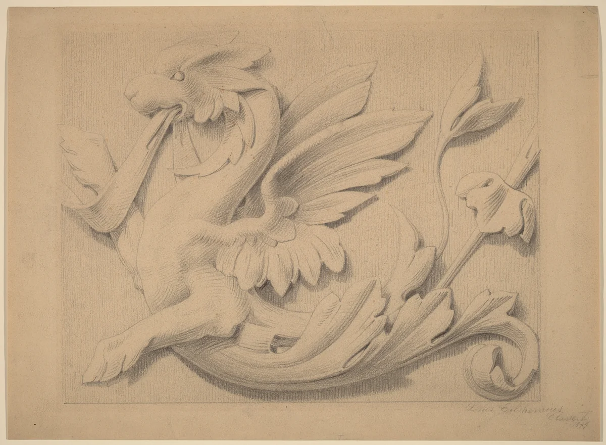Study from a Cast by Louis Michel Eilshemius, drawing, 1884-1886