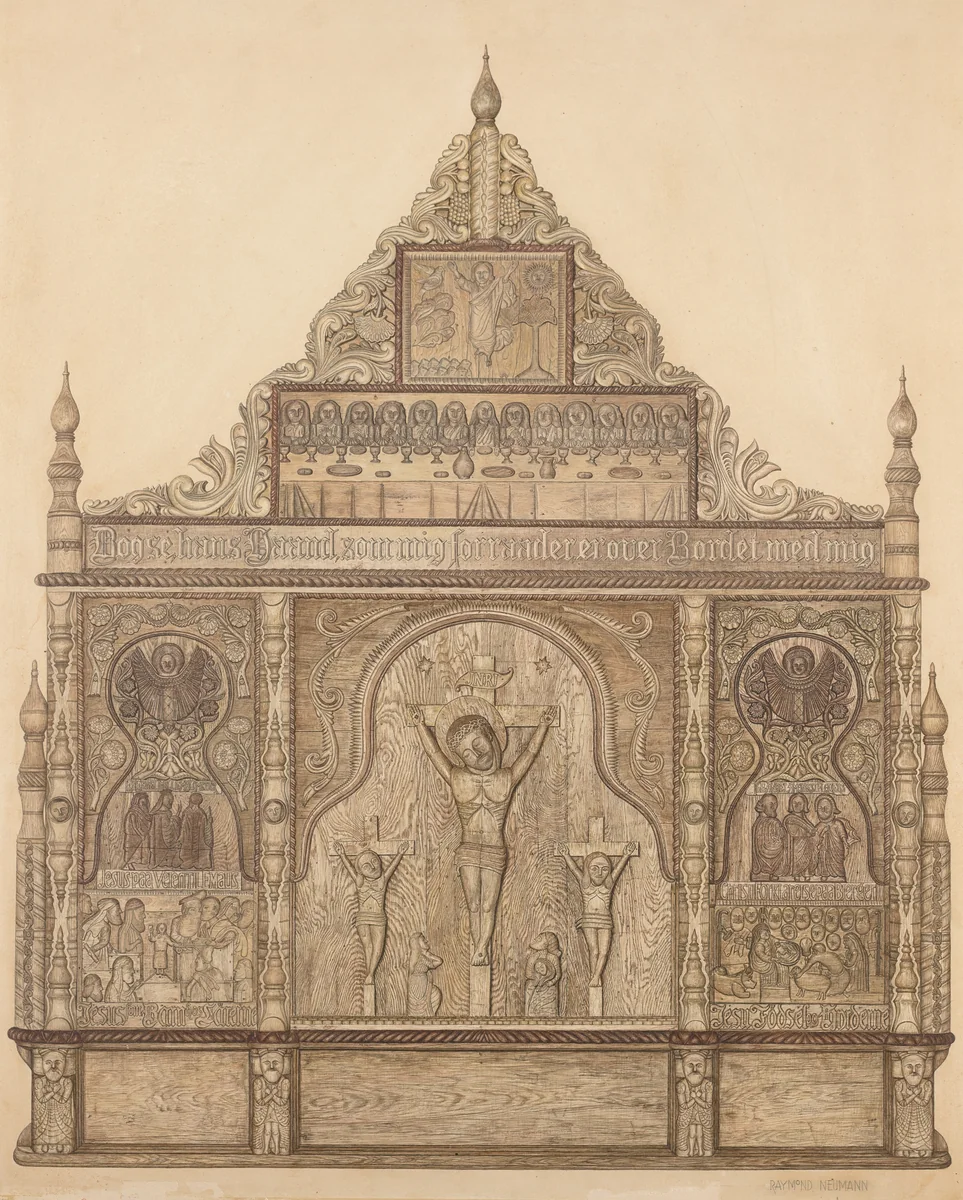 Decorah Altar by Raymond Neumann, index of american design, 1935-1942