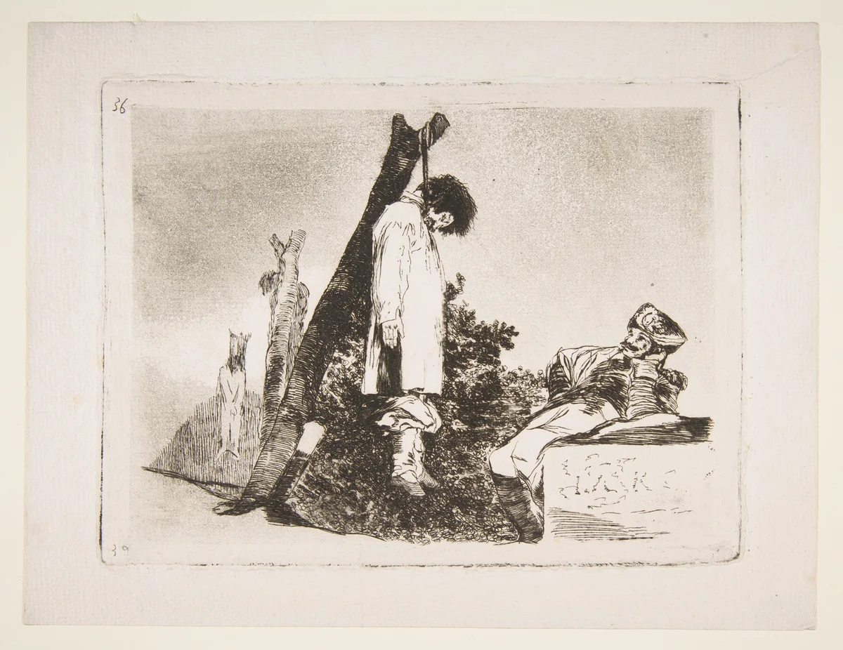 Not [in this case] either (Tampoco), plate 36 from "The Disasters of War" (Los Desastres de La Guerra) by Goya, print, 1810