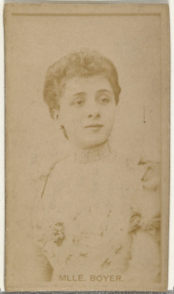 Mlle. Boyer, from the Actors and Actresses series (N145-8) issued by Duke Sons & Co. to promote Duke Cigarettes by W. Duke, Sons & Co., photograph, 1890-1895
