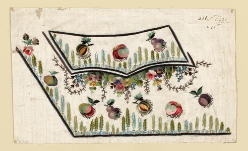 Salesman's Sample (Waistcoat Pocket) by France, probably Lyon, textile, 1780-1790