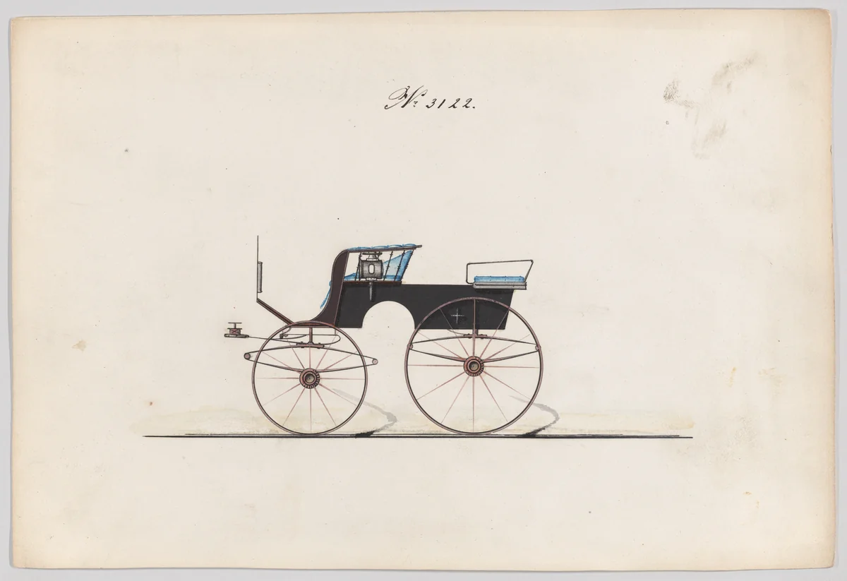 Design for T-Cart, no. 3122 by Brewster & Co., drawing, 1875