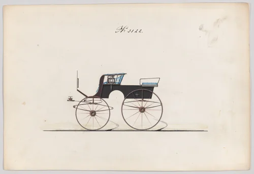 Design for T-Cart, no. 3122 by Brewster & Co., drawing, 1875