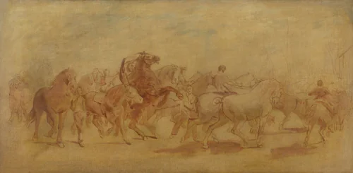 Study for The Horse Fair by Rosa Bonheur, painting, 1845-1855