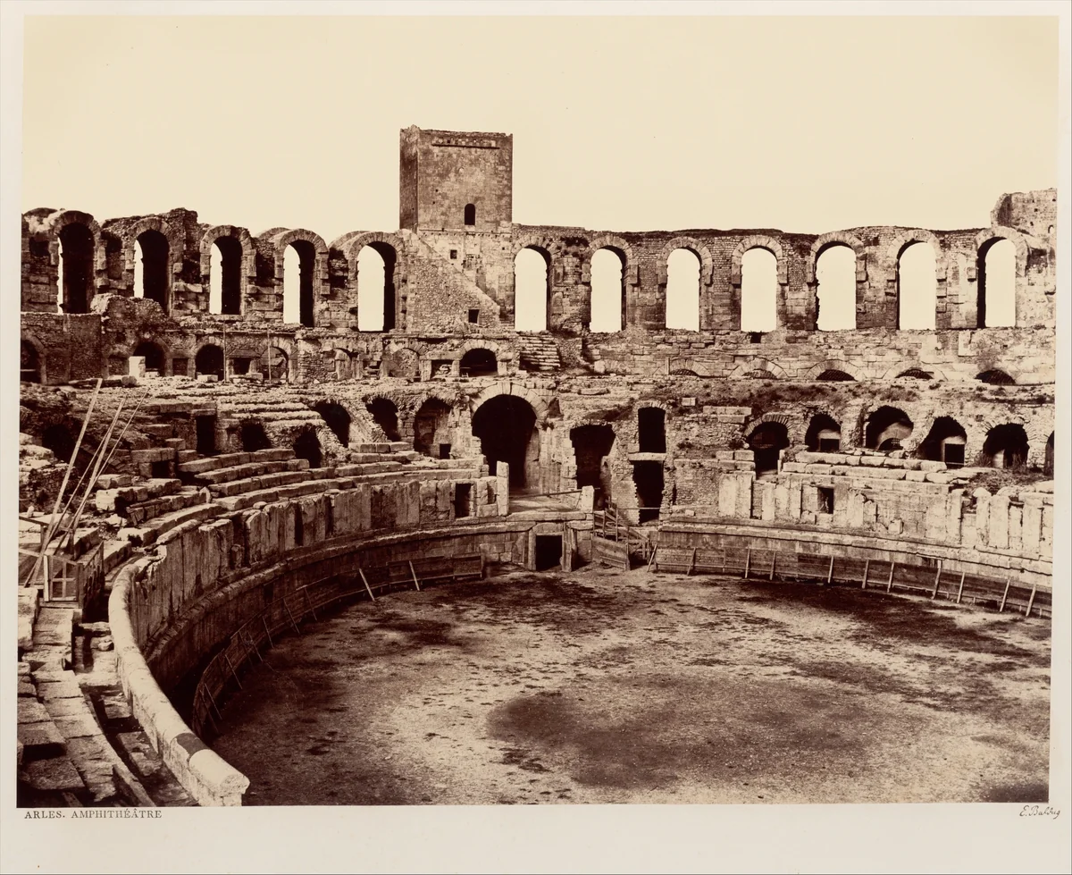 Arles, Amphithéâtre by Edouard Baldus, photograph, 1857-1860