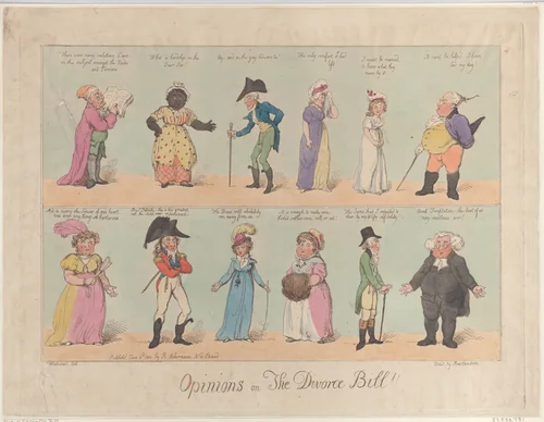 Opinions on The Divorce Bill!! by Thomas Rowlandson, print, 1800