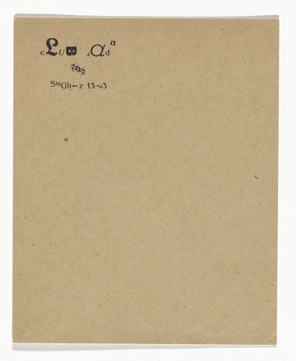 Club Dada Berlin Stationery Envelope by Johannes Baader, Raoul Hausmann, design, 1919