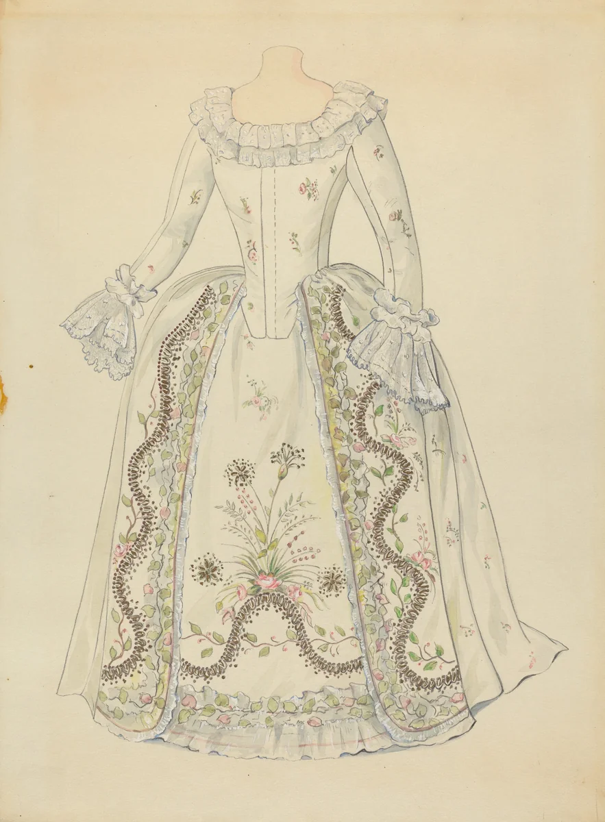 Dress by Charlotte Winter, index of american design, 1935-1942