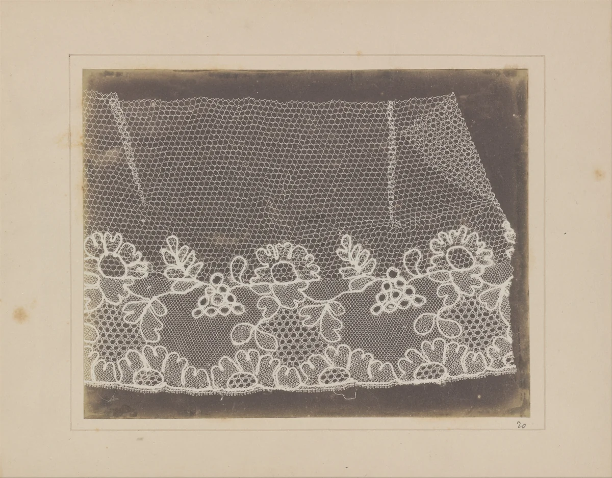 Lace by William Henry Fox Talbot, photograph, 1845