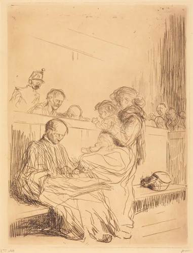 Le prévenu et l'enfant (The Prisoner and the Child) by Jean-Louis Forain, print, 1909