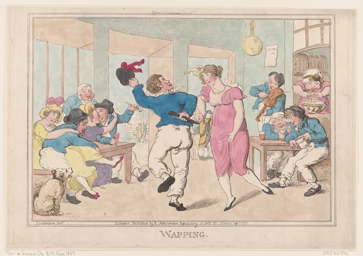 Wapping by Thomas Rowlandson, print, 1807