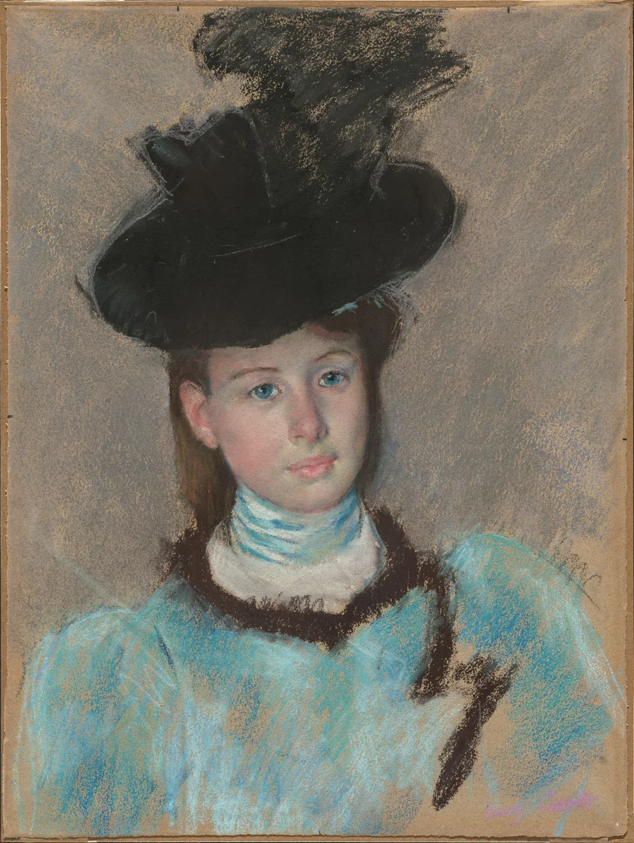 The Black Hat by Mary Cassatt, drawing, 1890
