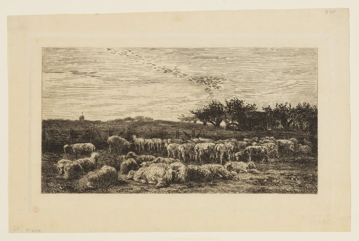 Le Grand Parc a Moutons by Charles-François Daubigny, print, 1855-1865
