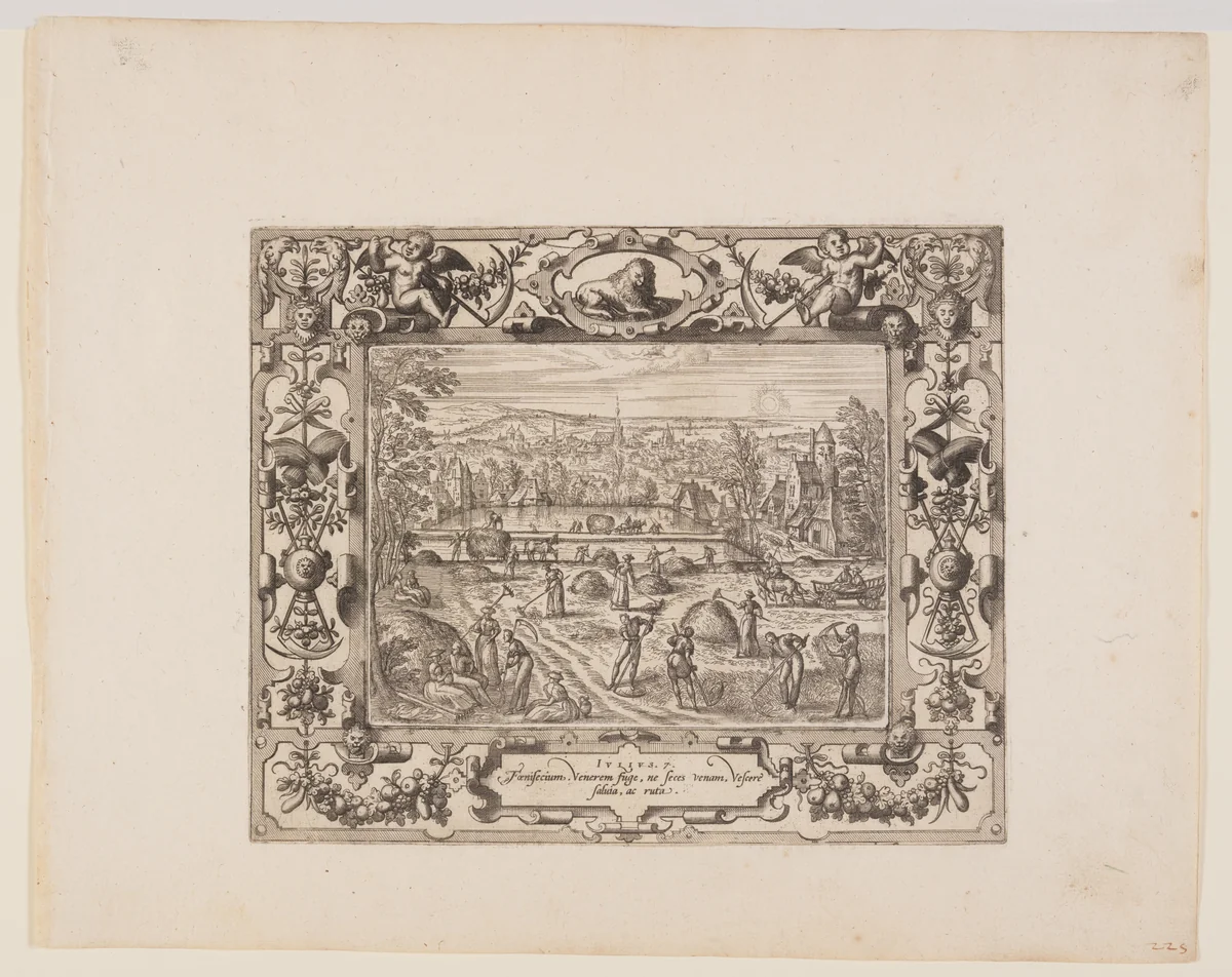 July, from The Twelve Months by Pieter van der Borcht, print, 1574