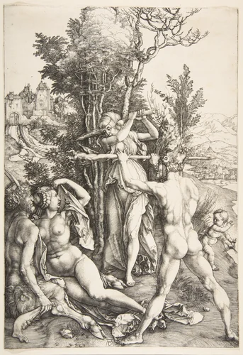 Hercules at the Crossroad by Albrecht Dürer, print, 1498-1499