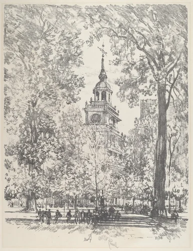 Independence Square and the State House by Joseph Pennell, print, 1912