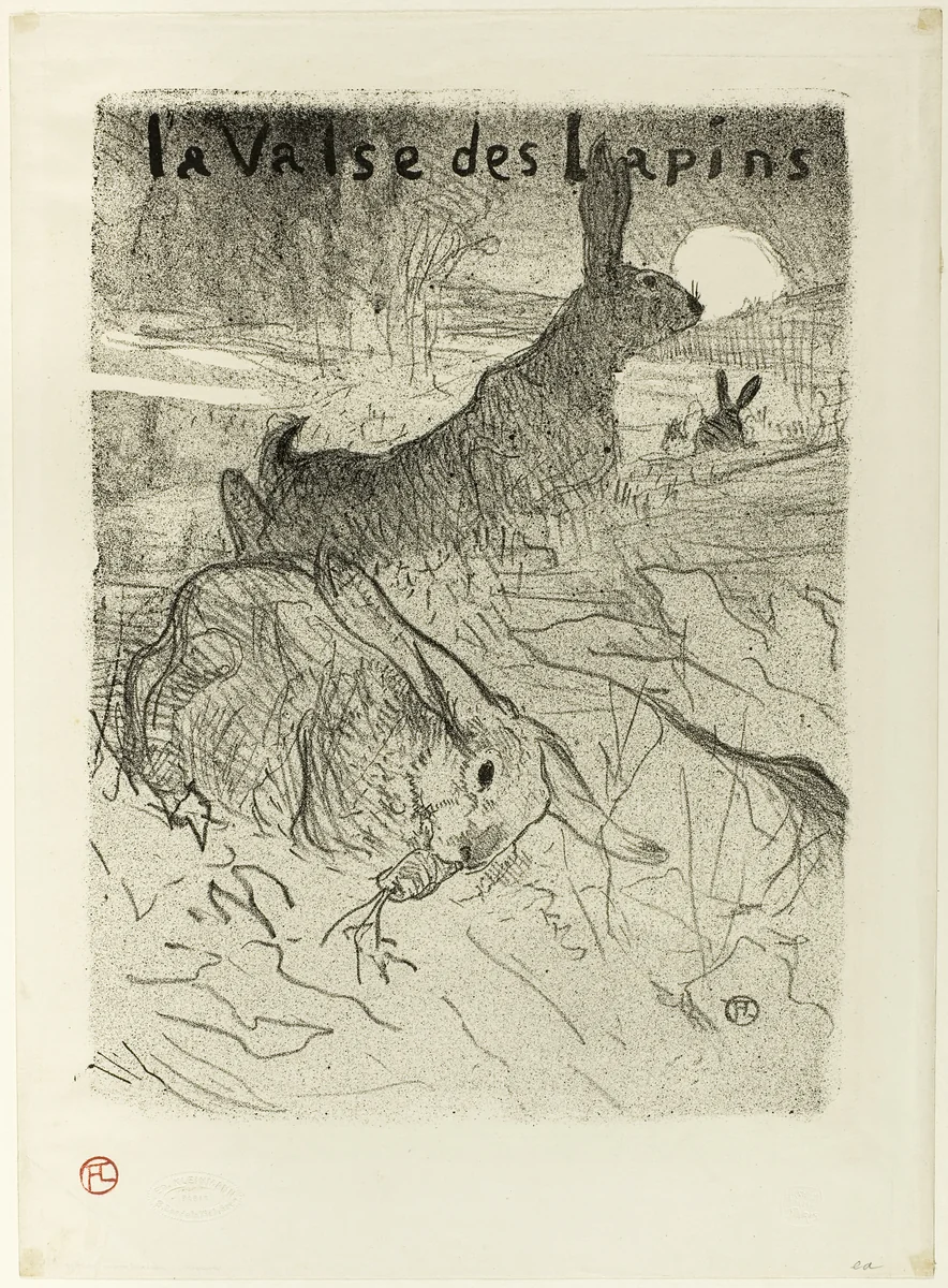 The Rabbits' Waltz by Henri de Toulouse-Lautrec, print, 1895