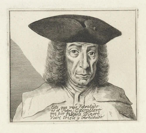 Portret van Cavallero by Reinier Vinkeles, print, 1750-1765
