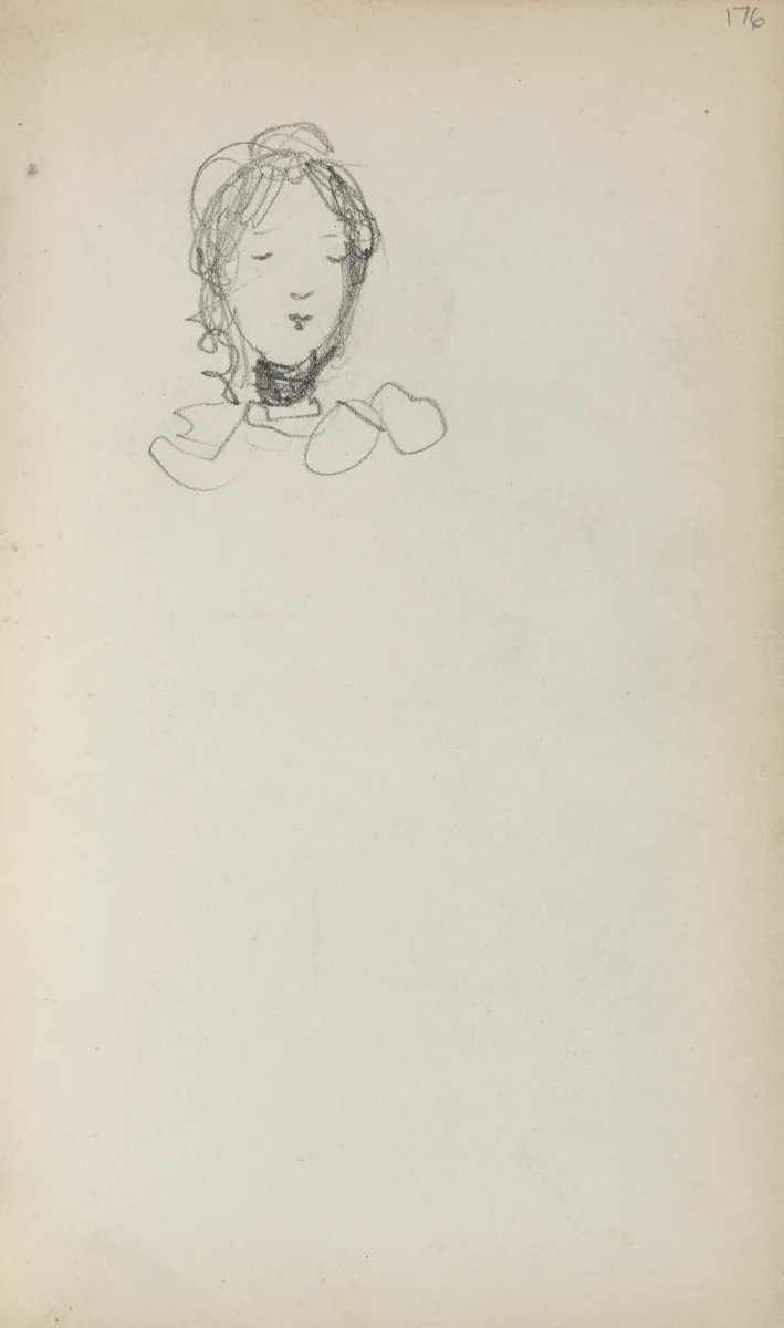 Italian Sketchbook: Head of a Girl (page 176) by Maurice Prendergast, book, 1898-1899