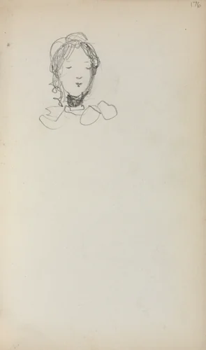 Italian Sketchbook: Head of a Girl (page 176) by Maurice Prendergast, book, 1898-1899