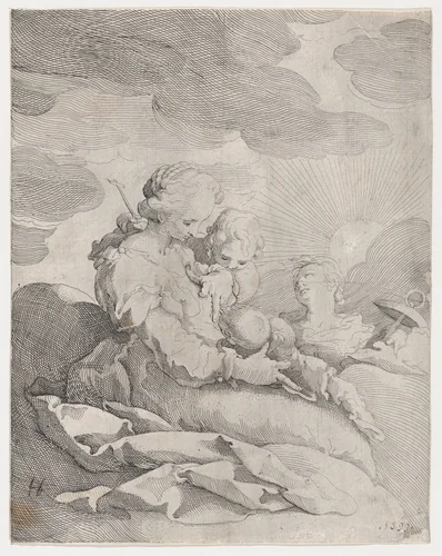 Faith, Hope and Charity by Gerrit Pietersz. Sweelink, print, 1588-1598