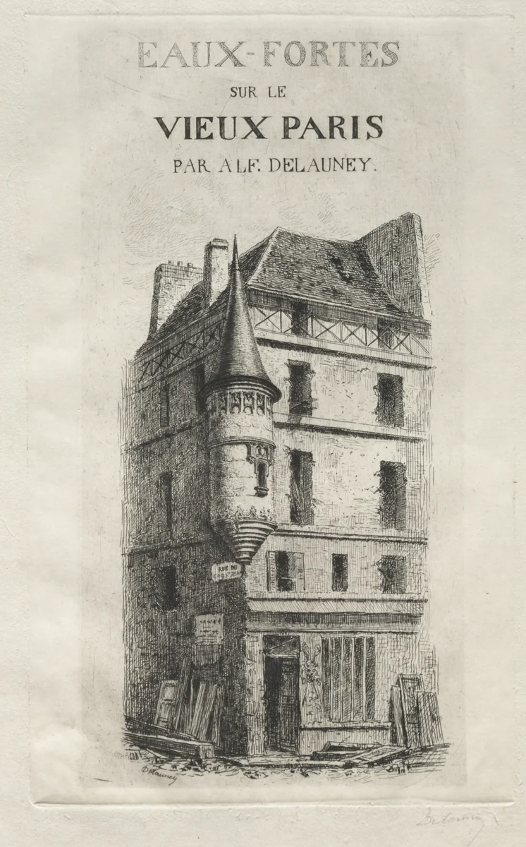 Tourelle rue de coq Saint-Jean by Alfred Alexandre Delauney, print, 1870-1894