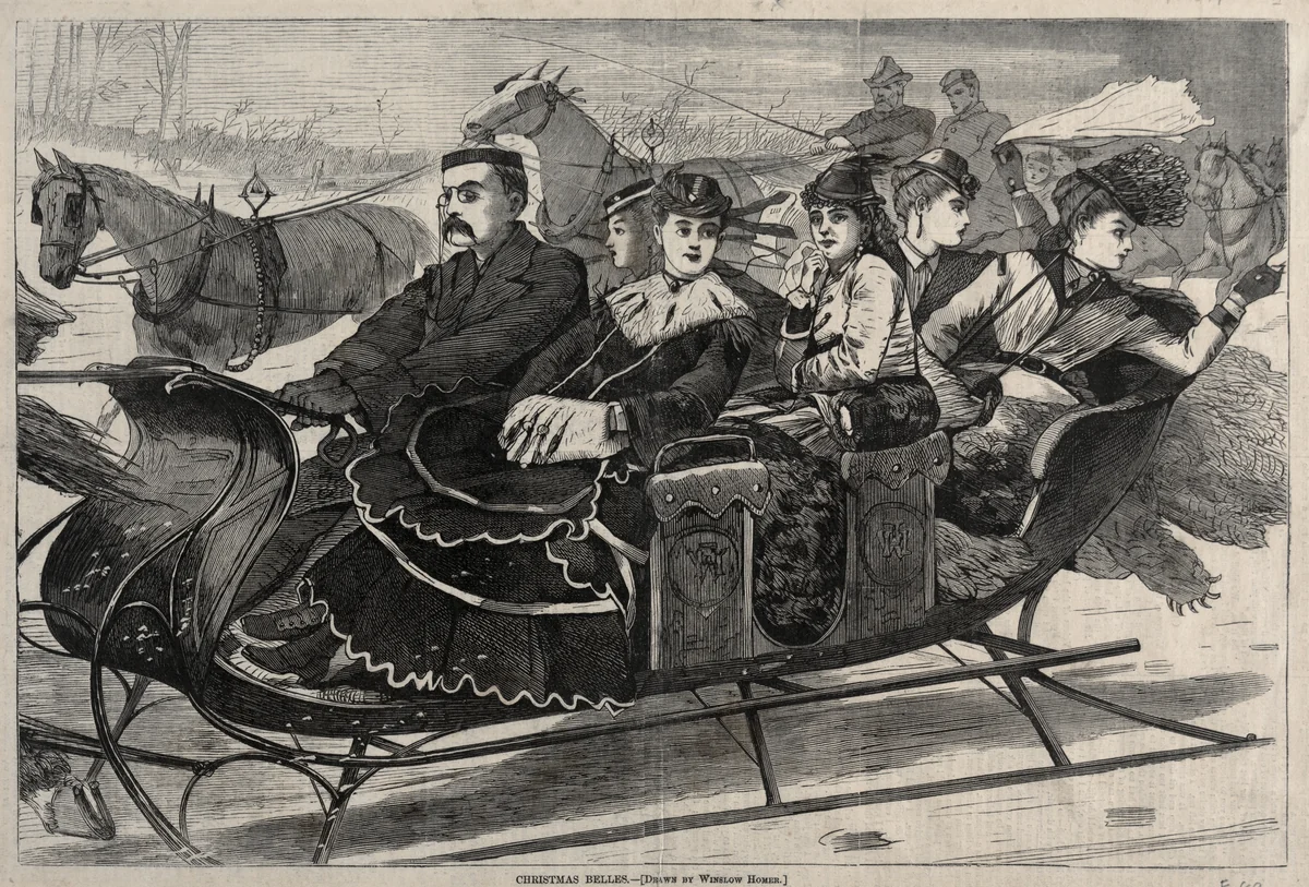 Christmas Belles by Winslow Homer, print, 1869