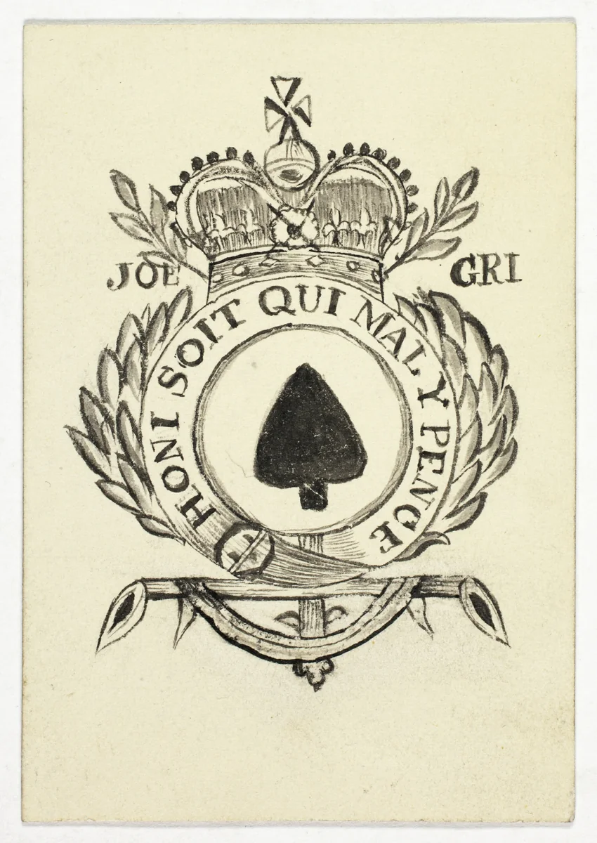 Playing Card-Ace of Spades by Unknown Artist, drawing, 1800-1899