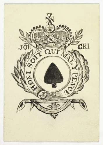 Playing Card-Ace of Spades by Unknown Artist, drawing, 1800-1899