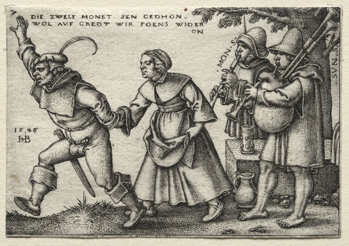 The Twelve Months: The Year's End by Hans Sebald Beham, print, 1546