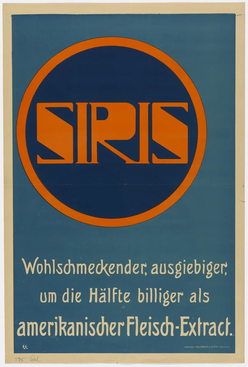 Poster for SIRIS extract by Edmund Edel, design, 1901