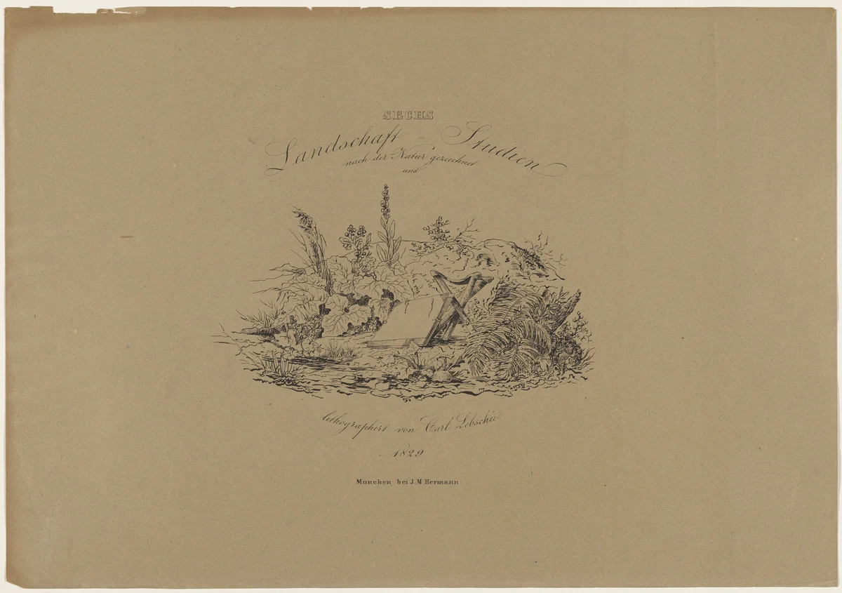 Sechs Landschaftstudien nach der Natur by Carl August Lebschée; Johannes M. von Hermann, portfolio, 1829