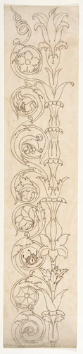 Ornamental drawings (recto) blank (verso) by anonymous, drawing, 1500-1560