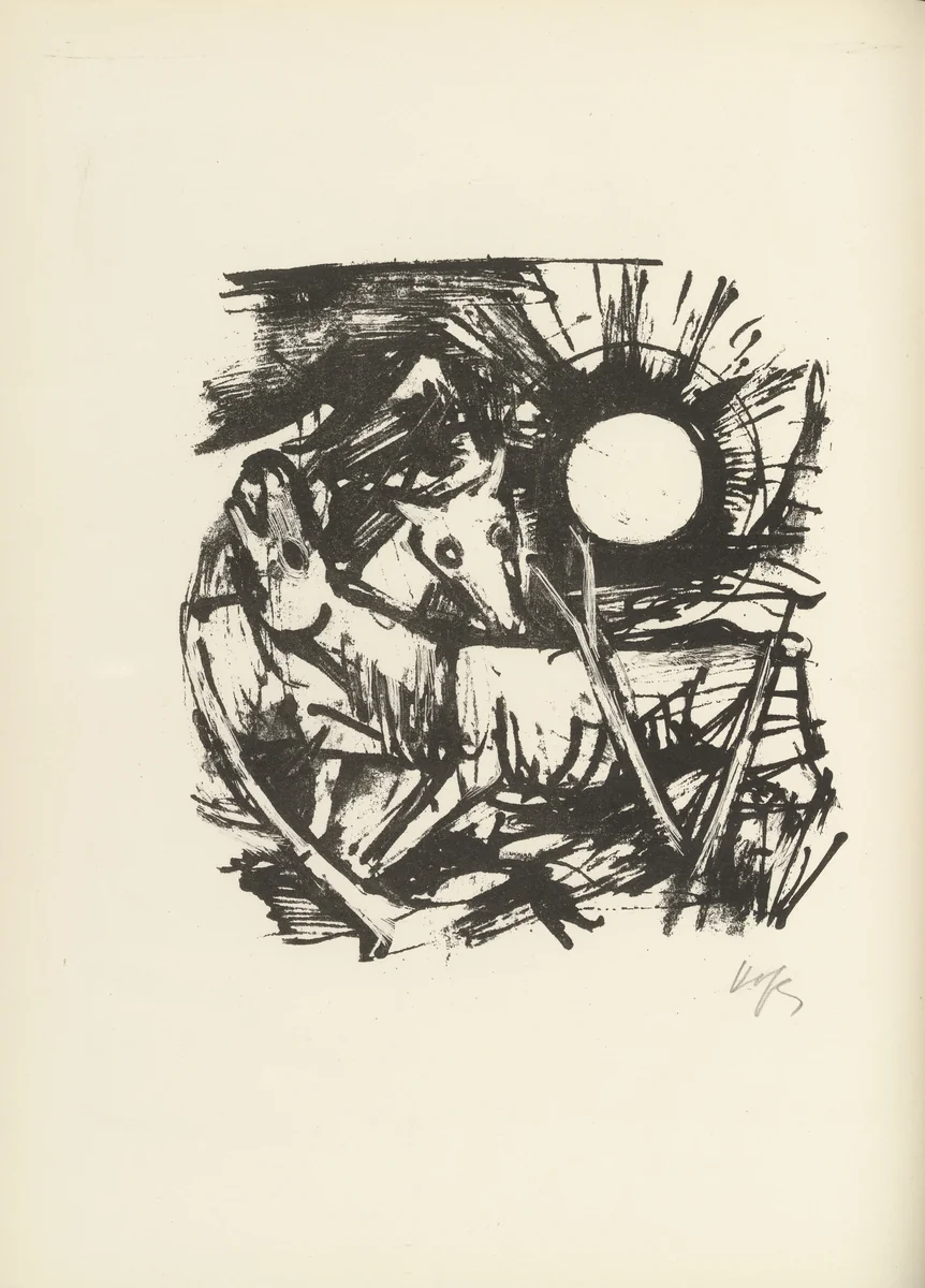 Plate 3 (folio 7 verso) from Liebesgedichte (Love Poems) by Karl Hofer, illustrated book, 1922