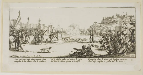 The Firing Squad, plate twelve from The Large Miseries of War by Gerrit Lucasz van Schagen, print, 1612-1635