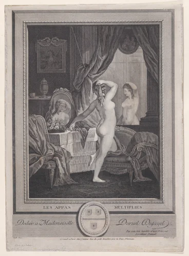 Les Appas Multiplies by Louis Dennel, print, 1759-1806