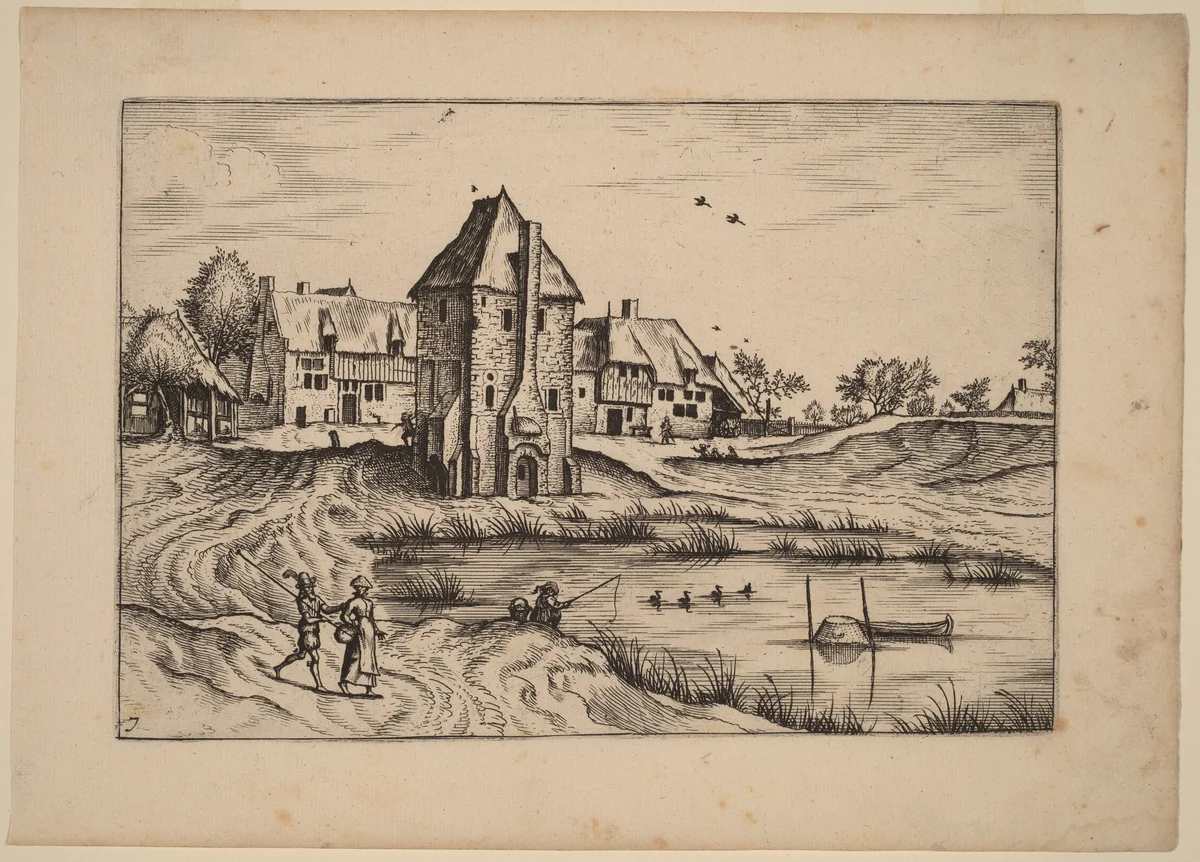Farms by Johannes van Doetechum; Lucas van Doetechum; Master of the Small Landscapes, print, 1676
