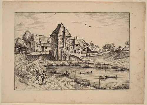 Farms by Johannes van Doetechum; Lucas van Doetechum; Master of the Small Landscapes, print, 1676