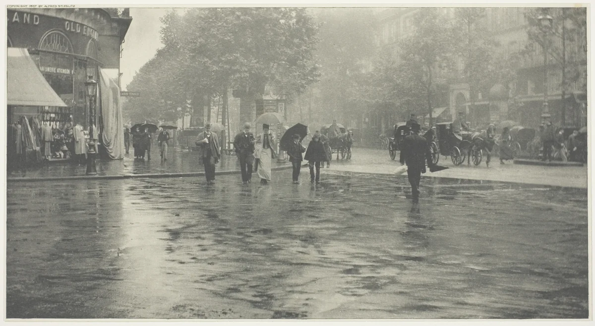 A Wet Day on the Boulevard, Paris by Alfred Stieglitz, print, 1894