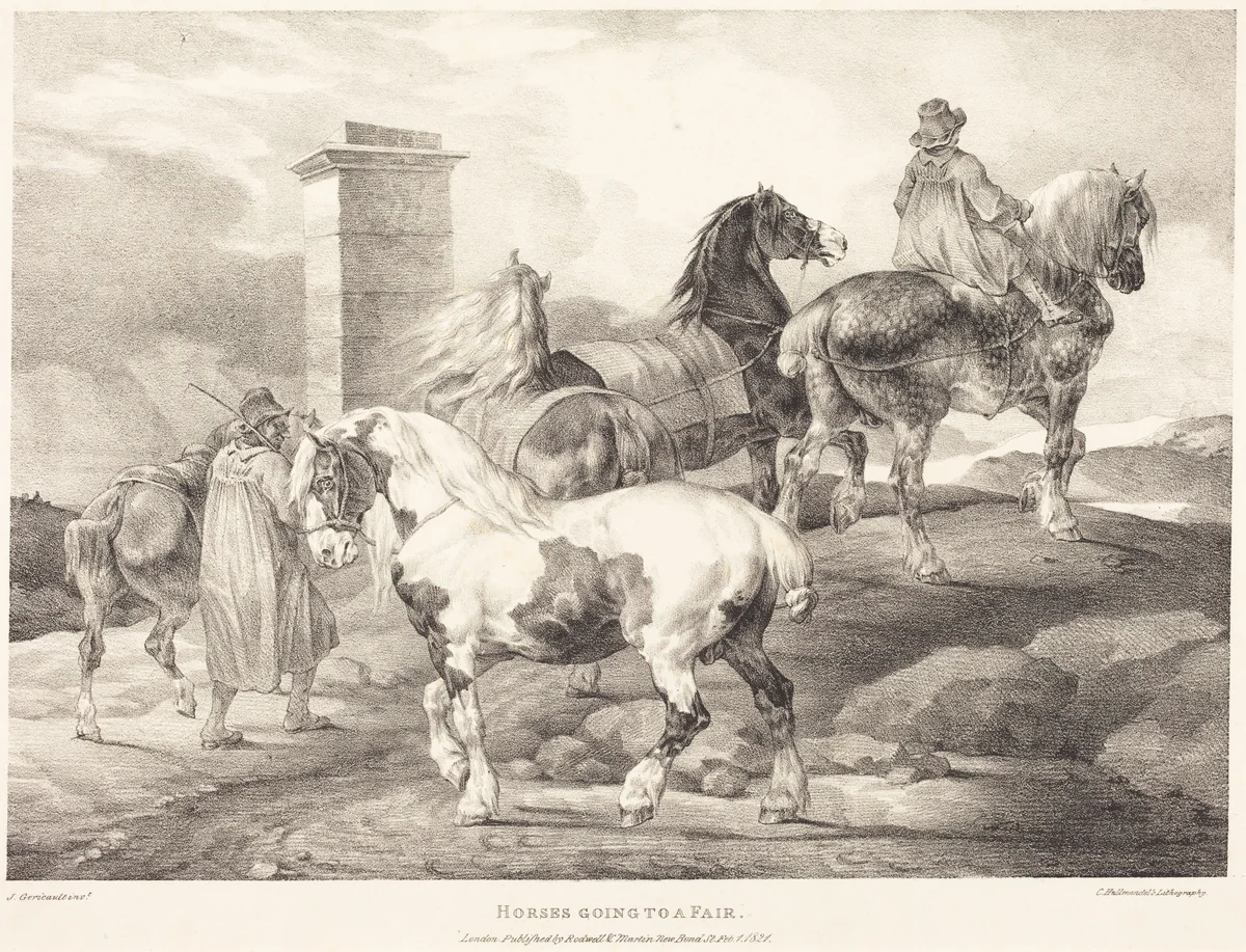 Horses Going to a Fair by Théodore Gericault, print, 1821