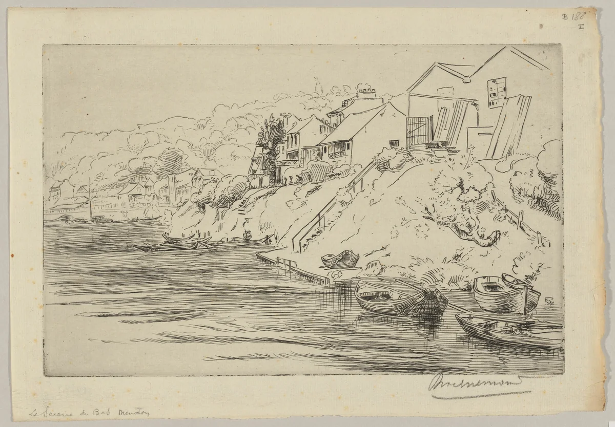 The Sawmill of Bas-Meudon by Félix Bracquemond, print, 1868