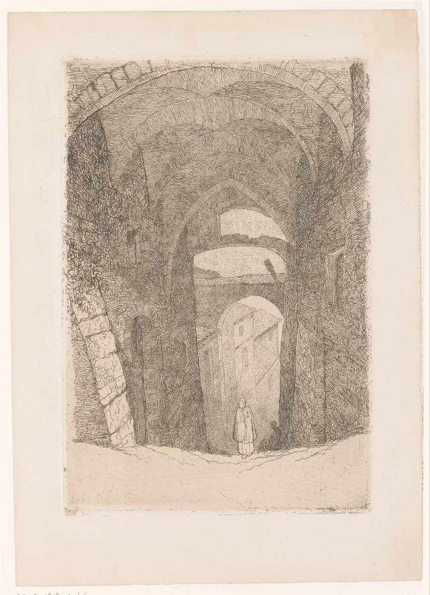 Poort met gewelven by Maria van Hohenzollern-Sigmaringen, print, 1883