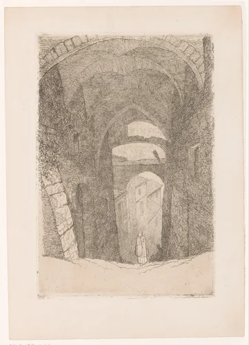 Poort met gewelven by Maria van Hohenzollern-Sigmaringen, print, 1883