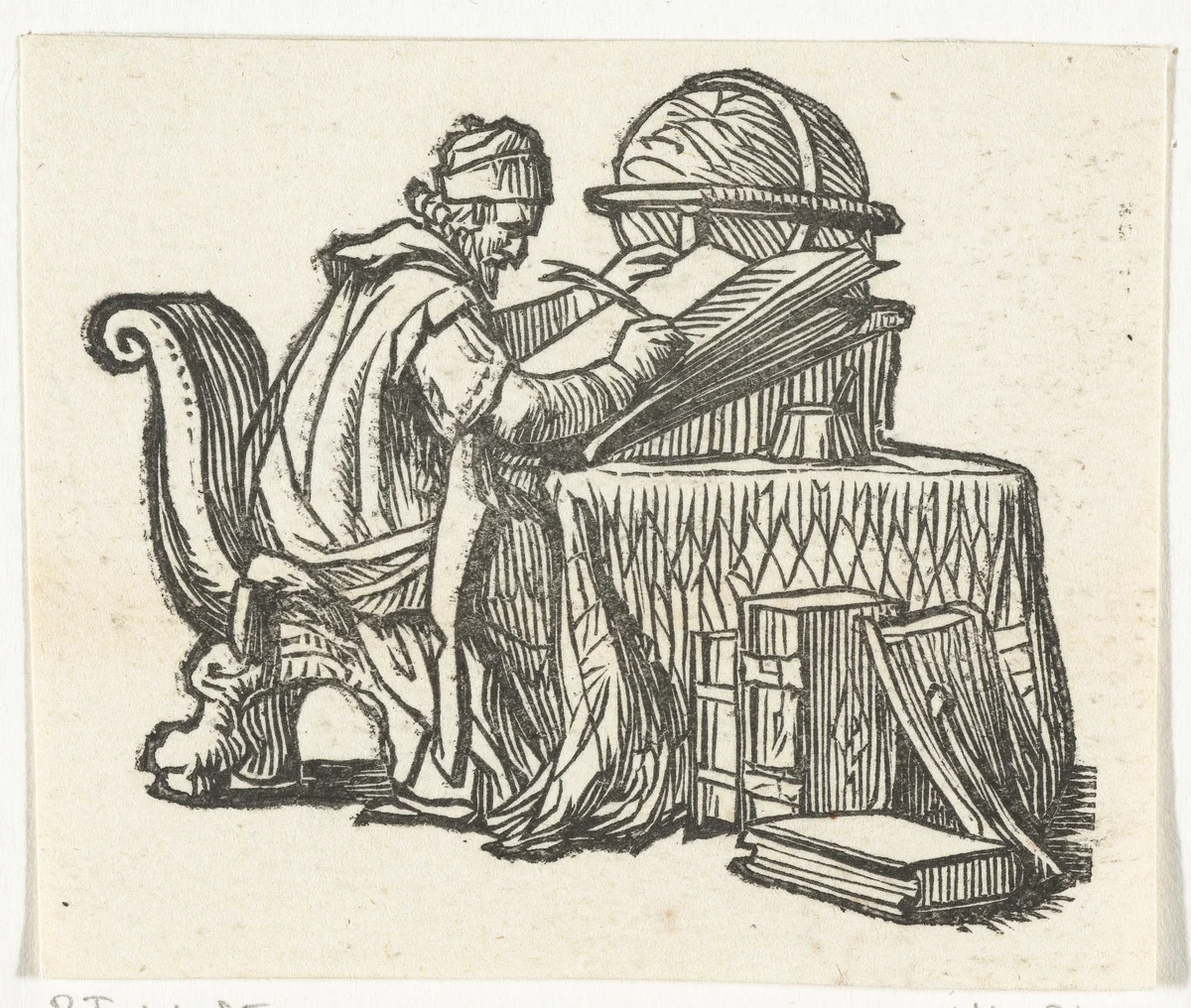 Geograaf by Dirck de Bray, print, 1635-1694