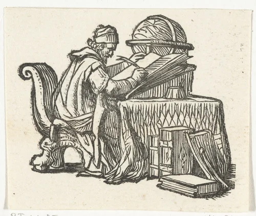 Geograaf by Dirck de Bray, print, 1635-1694