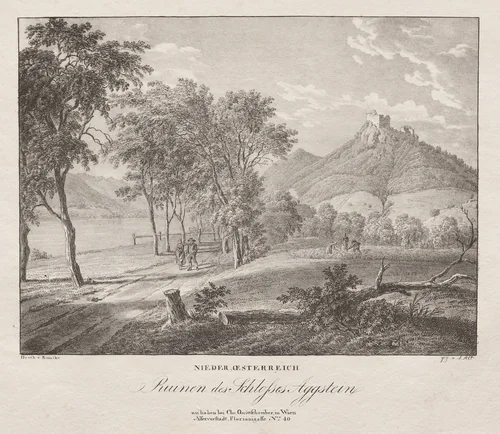 Nieder-oesterreich, Ruinen des Schlosses Aggenstein by Jakob Alt, print